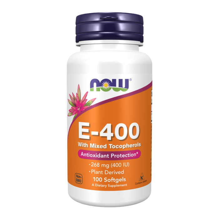 Витамин E со смешанными токоферолами, Vitamin E-400, Now Foods, 100 капсул