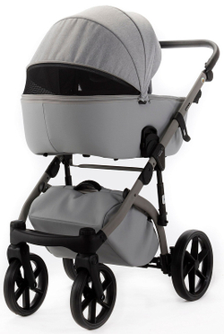 Детская коляска Adamex Nola Natura 2 в 1 N-9-MOON (СВ.СЕР + СВ.СЕР. КОЖА)