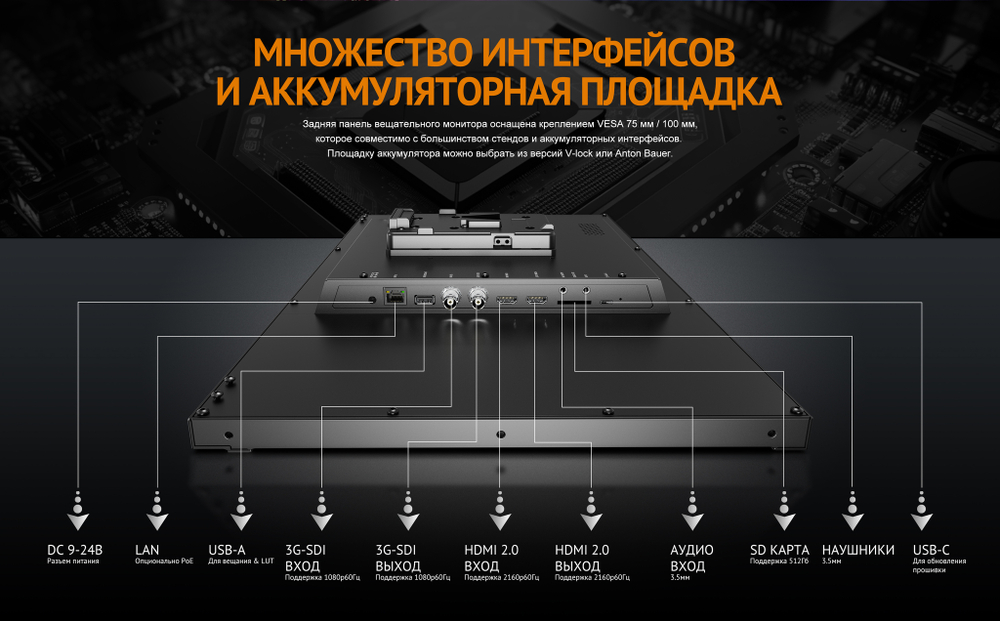 Видеомонитор AVMATRIX BDM215-E стример-рекордер