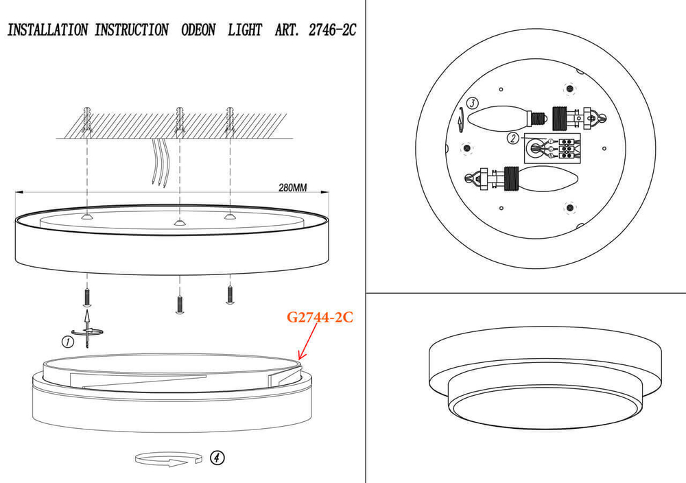 Накладной светильник Odeon Light 2746/2C