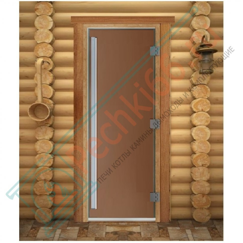 Дверь для бани и сауны Престиж бронза матовая, 180х70 см по коробке (DoorWood) в Кирове