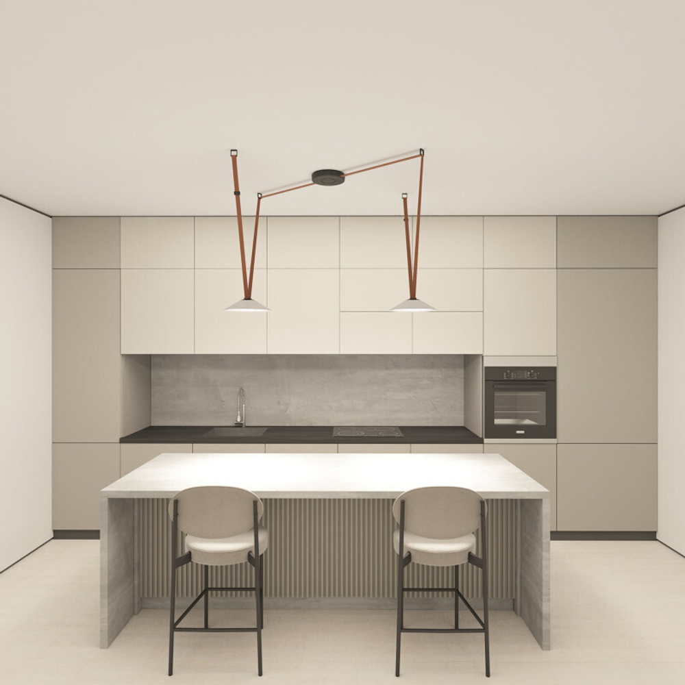 DK5565-WH+BK Cветильник для трека-ремня Belty, серия Flow, со светодиодом, D300*H71мм, 48V DC, 12W, RA90, 120°, 3000K, IP20, белый с черным, алюминий