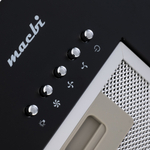 Вытяжка кухонная MACBI S-BOX-60A1 (BLACK) черный, D120мм, 850 м3/ч, полновстраиваемая, мотор 70Ватт, металл 60см, кнопочное управл.