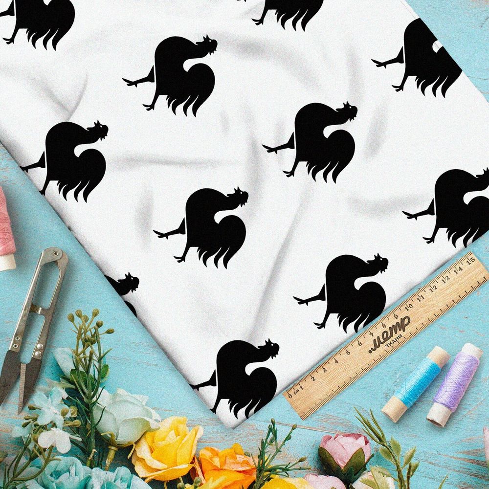 Ткань футер 2-х нитка силуэт петуха