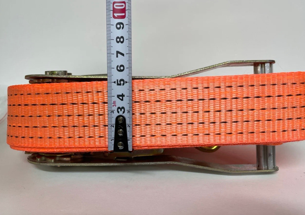 5Т-10М / Ремень стяжной для крепления груза, стяжка, 5 тонн, длина 10 метров, с крючками, оранжевый, TG (1 шт. / комплект)