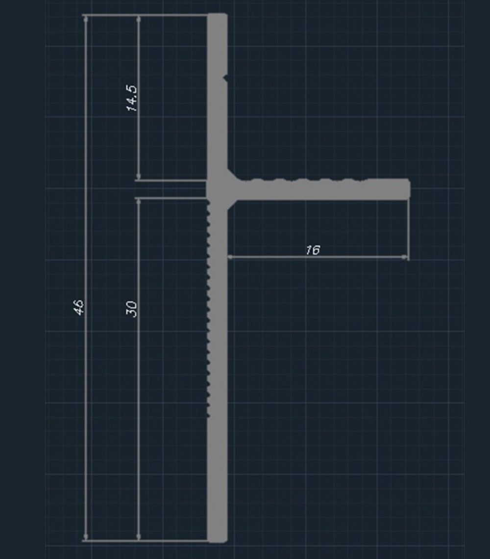 Теневой плинтус скрытого монтажа Pro Design Panel 7208 белый, 2700x18x46 мм