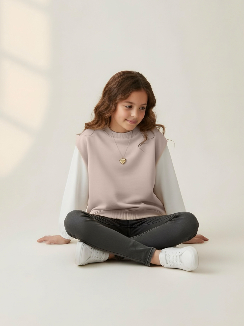 Свитшот-рубашка с эффектом двойки