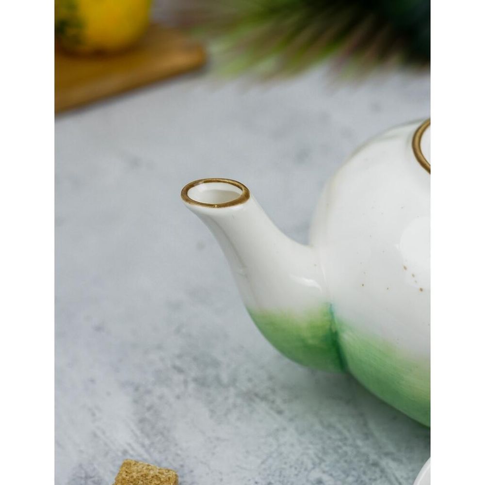 Чайник 600 мл h9 см зеленый фарфор "The   Eco" P.L. Proff Cuisine [1]