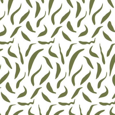 Buy fabric summer leaves green white