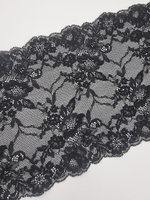 Кружево эластичное черное КС139 (22 см)