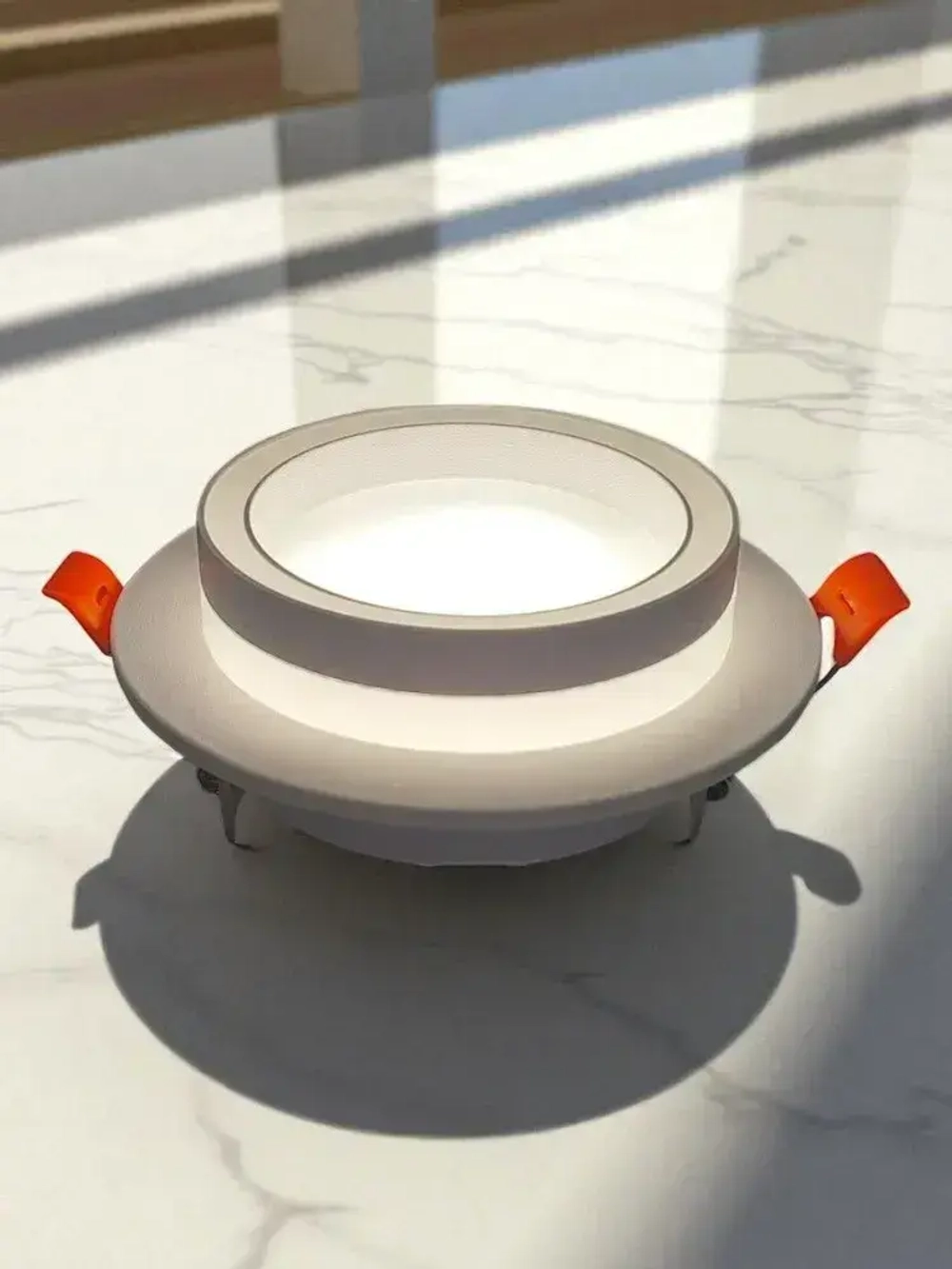 Встраиваемый, точечный потолочный светильник круг GX53, белый металл, комплект 5шт