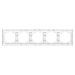Рамка для розеток и выключателей Intro Accent 6-505-01 на 5 постов, СУ, белый | Intro
