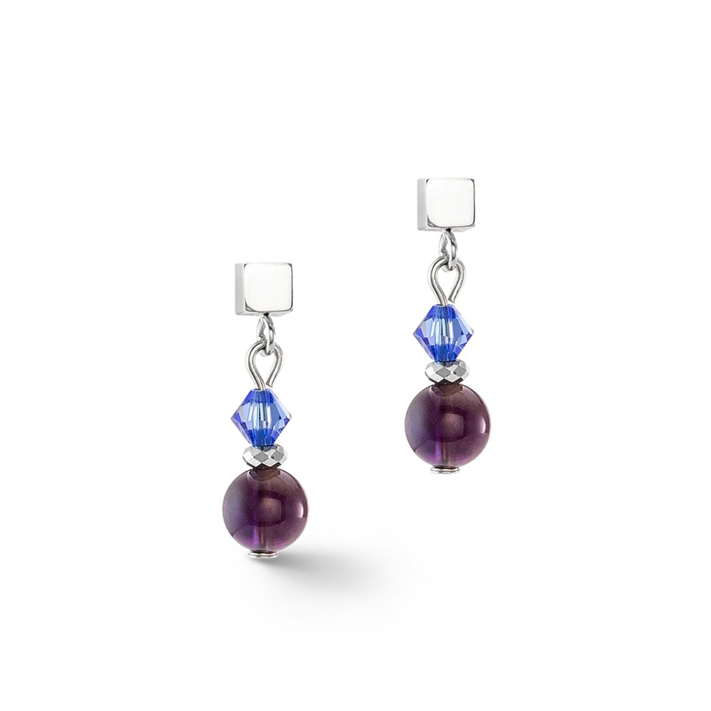 Серьги Coeur de Lion Purple-Blue 4345/21-0807