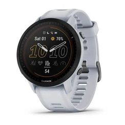 Garmin Forerunner 955 Solar — умные часы с белым ремешком и солнечной зарядкой