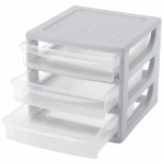 Комод - органайзер «Econova», 3 ящика, формат А6, цвет светло-серый, 17,5*18,6*,21,4см