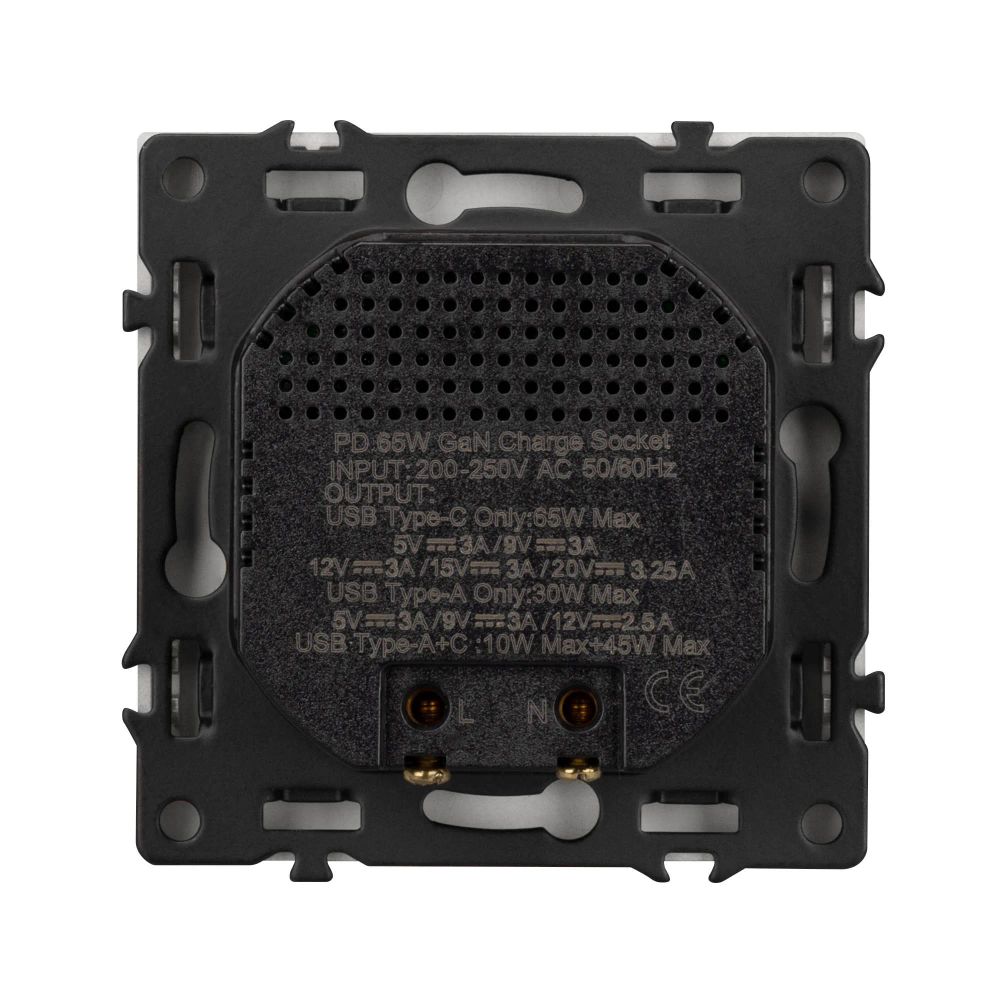 Механизм розетки с быстрой USB зарядкой SCT-NOBE-MUAC-SFPL-FC-CA (65W, QC3) (Arlight, Кашемир) 059446
