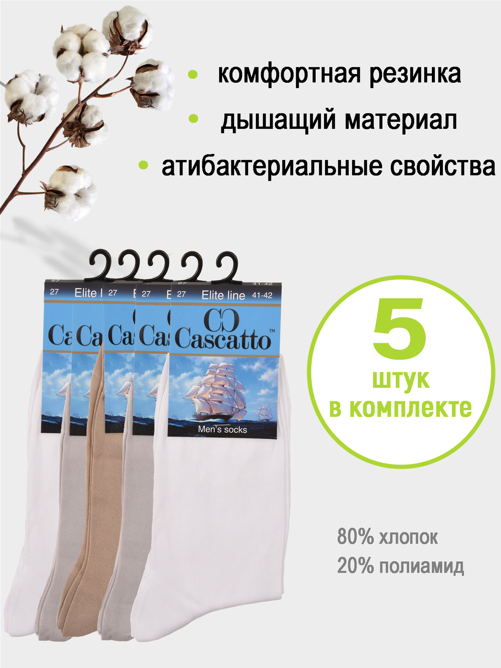 Носки мужские (5 пар в комплекте)