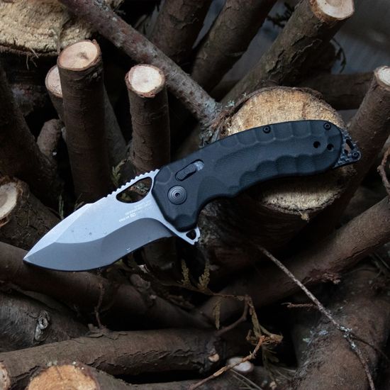 Складной нож SOG, 12-27-04-57KikuXR LTE Blackout c клинком из стали CTS-XHP, рукоять микарта / карбон