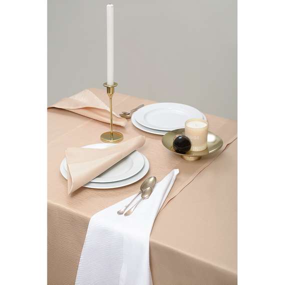 Скатерть бежевого цвета с фактурным жаккардовым рисунком из хлопка Essential, 180х180 см