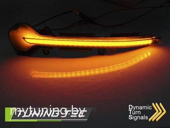 Повторители указателей поворота в зеркала для Seat Leon III / Ibiza V / Arona LED динамические темные