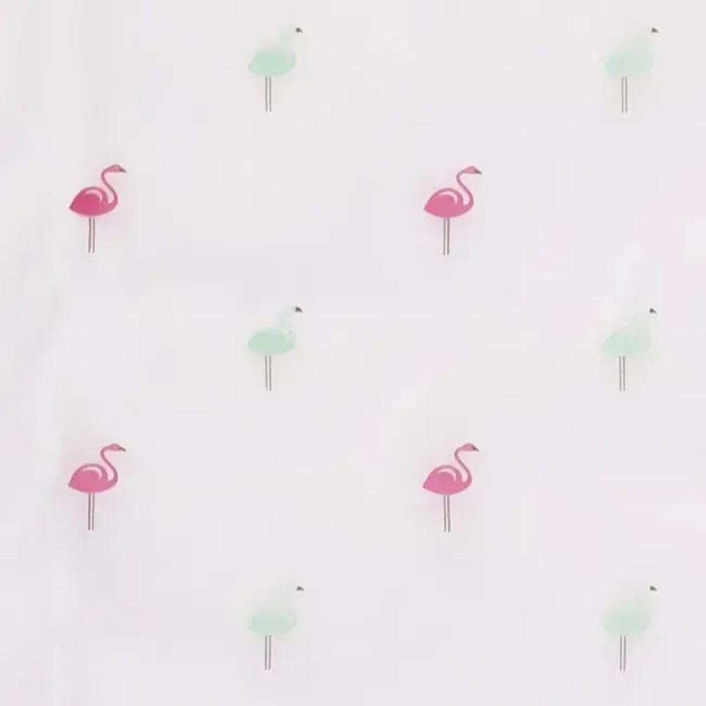 Дождевик-плащ 120 Мкрн 110*62см «Фламинго» с капюшоном и завязками, на кнопках, ДоброСад