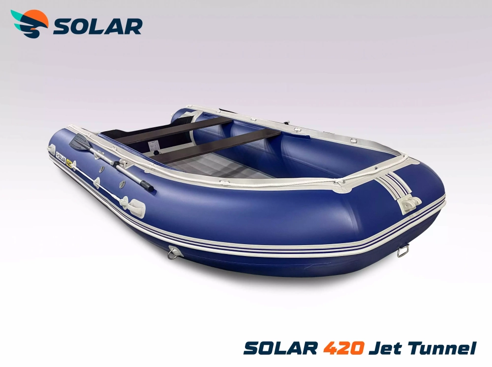 Лодка надувная моторная solar-420 jet tunnel