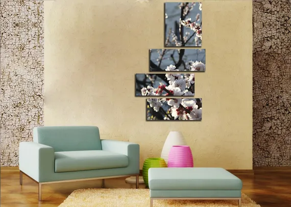 Модульная картина "Цветение абрикоса"