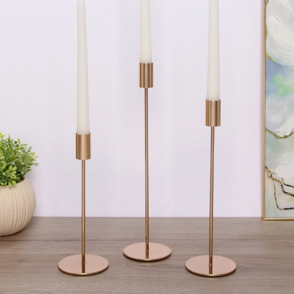 Подсвечники «IDEAL» 22 /27/32 см (набор 3 шт), Золото