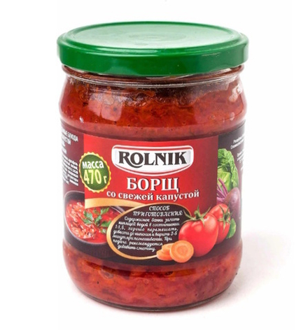 Борщ со свежей капустой 420г. Рольник