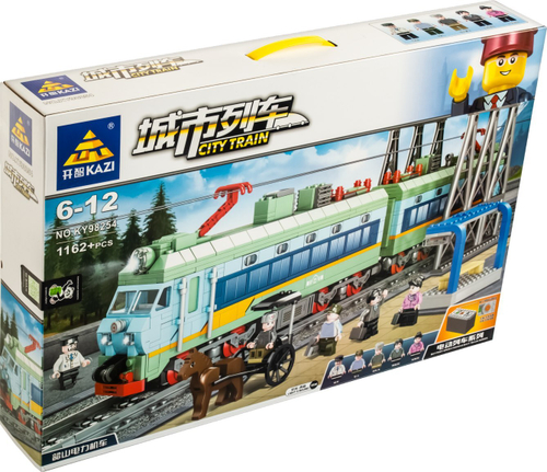 Конструктор Поезд "Поезд с мотором - пригородная электричка" 1162 дет.