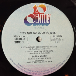 Винтажная виниловая пластинка LP Barry White I've Got So Much To Give (Japan 1974) (No Obi)