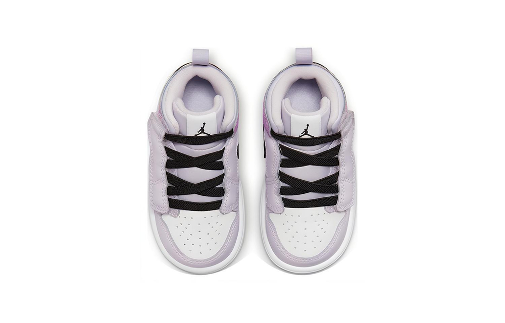 Baby Jordan Air Jordan 1 Mid TD non-slip wear-resistant lightweight mid-top retro basketball shoes white purple