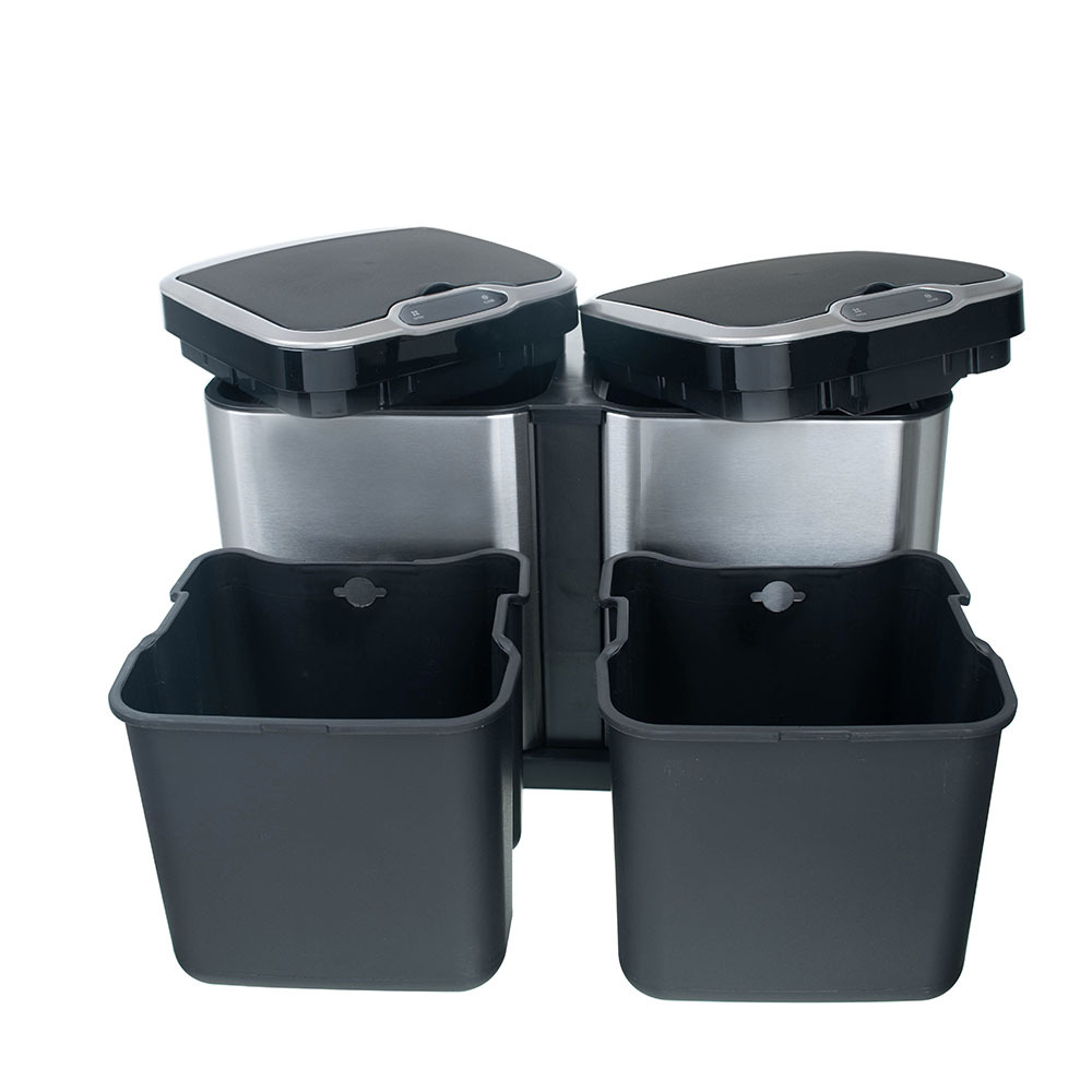 Ведро для раздельного сбора мусора, сенсорное, 2 емкости, Foodatlas  JAH-8520, 14л (7+7)