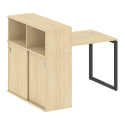 Метал Систем Куатро Стол письменный с шкафом-купе на О-образном м/к 40БО.РС-СШК-3.1 Т