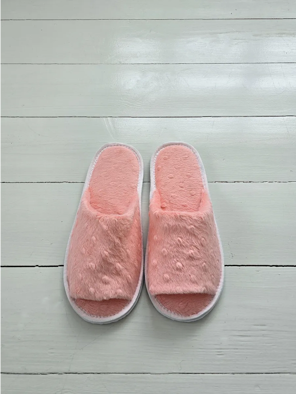 Тапочки велсофт открытые нежно-розовые