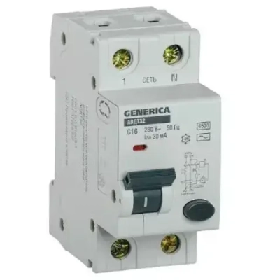Дифференциальный автомат 2P 16А 30мА