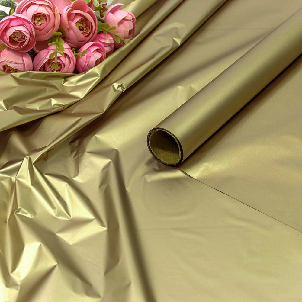 Пленка В рулоне 10 м х 58 см "Тишью" ламинированная (Золотой)