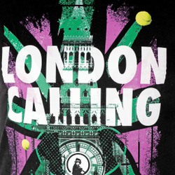 Мужское теннисное поло Quiet Please London Calling T-Shirt Men - Black, Multicoloured
