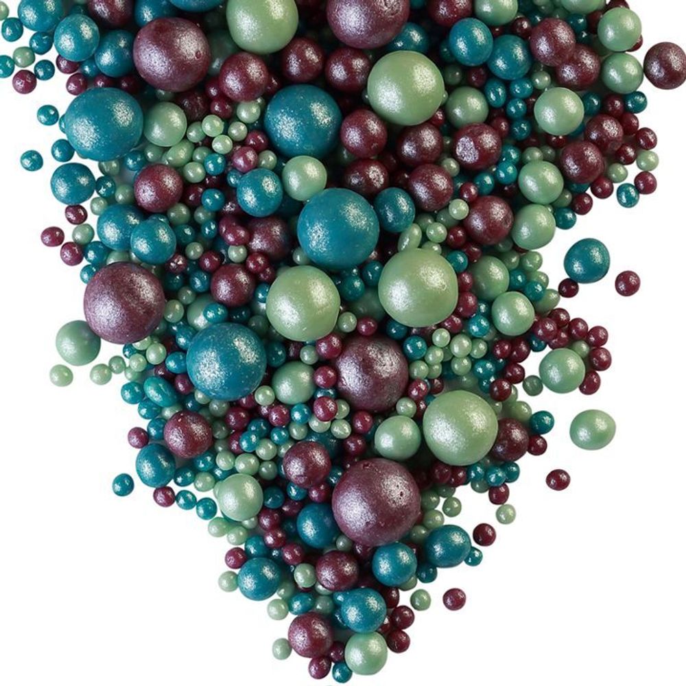 Драже зерновое в кондитерской глазури (123, Жемчуг темная бирюза, изумруд, сиреневый) 1,5 кг