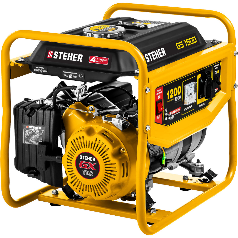 Генератор бензиновый Steher GS-1500 1200 Вт