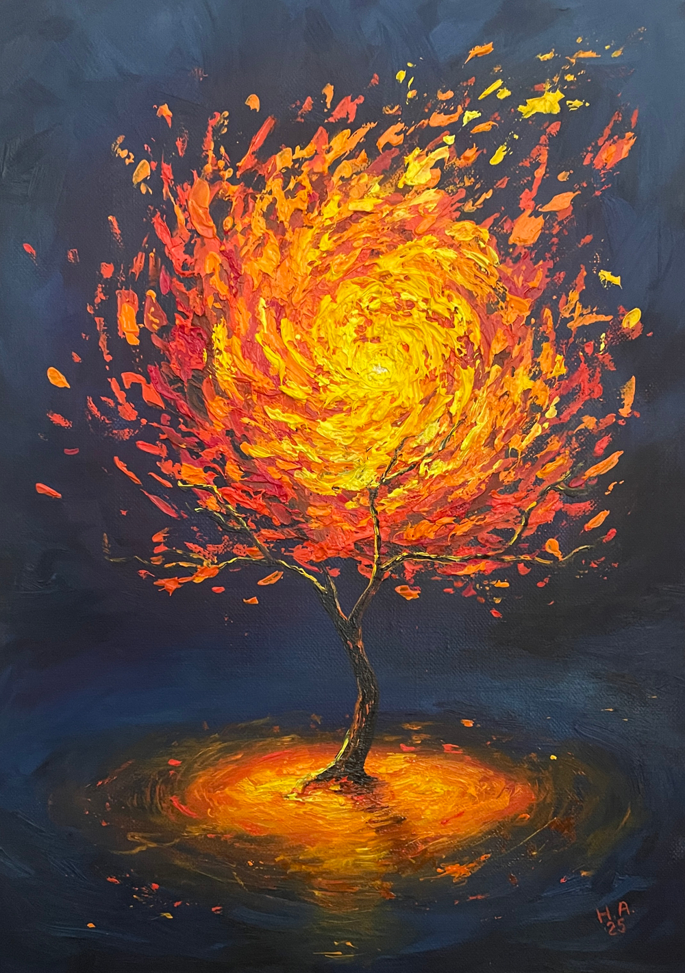 Картина маслом на холсте "Древо" 25х35 см. Деревянный подрамник. Художник Наталия Осадчук