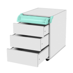 Тумба Дэми на колёсиках с 3 ящиками и органайзером для канцелярии (ТУВ.08)