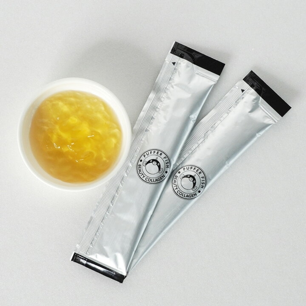 Коллагеновое желе из рыбы фугу с жемчужным порошком Ginza Tomato Puffer Fish Beauty Collagen