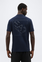EA7 Emporio Armani TRAIN LOGO SERIES OVERSIZE - Футболка с принтом - Синий