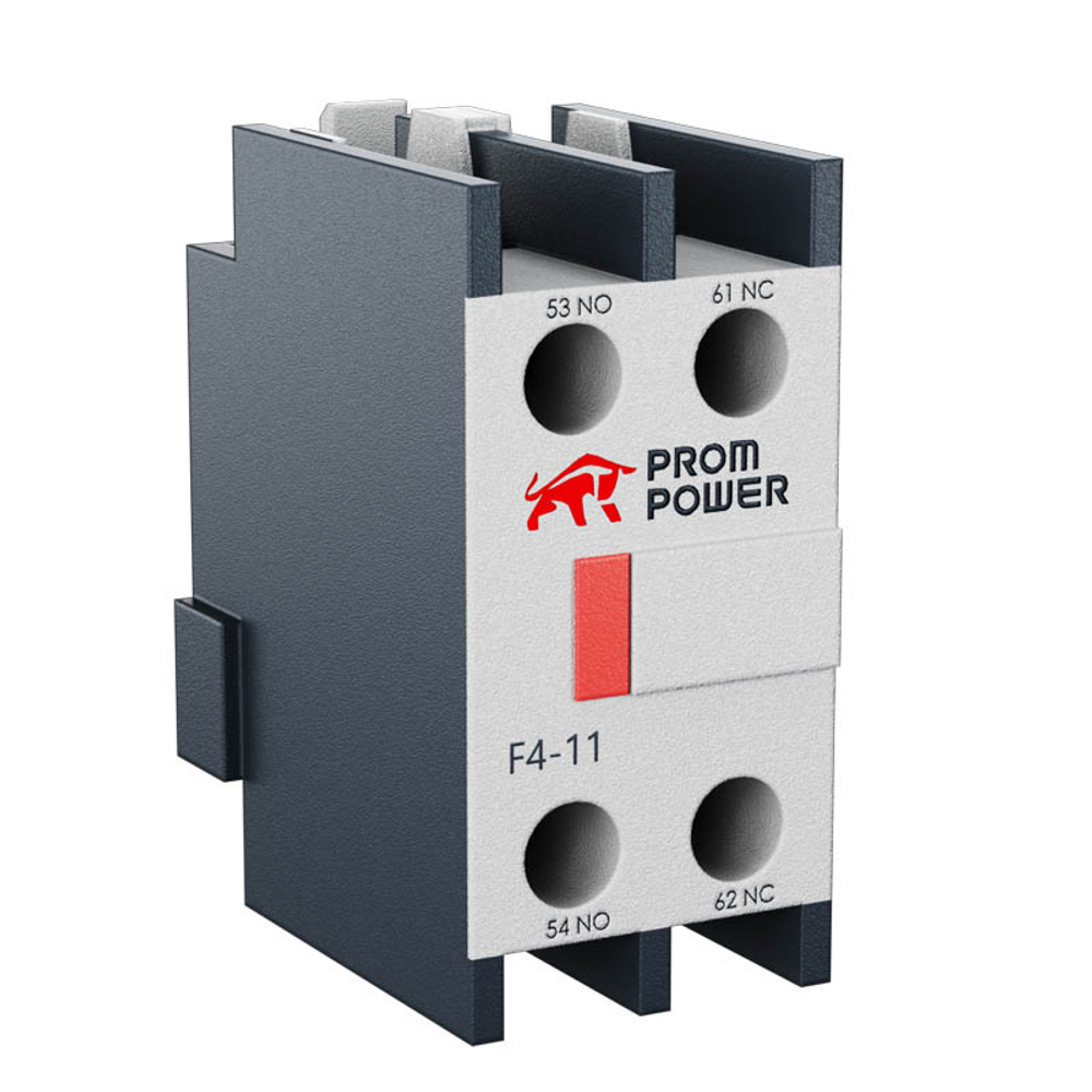 Блок вспомогательных контактов фронтального монтажа F4-11 для контактора серии JLC1-D, 1НО+1НЗ