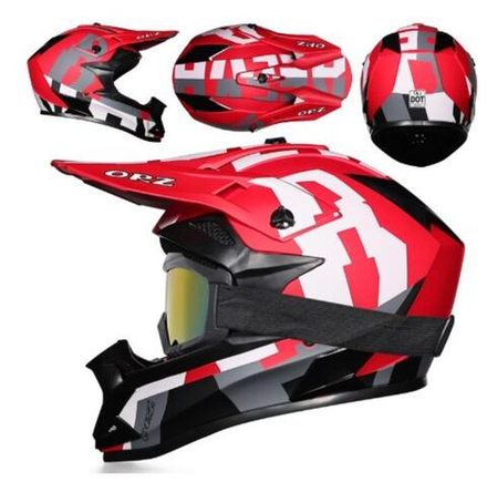 Шлем кроссовый QRZ F16 Чёрно-красный XL