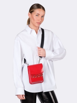 Сумка поясная кожаная "Красный лак" OLA OLA