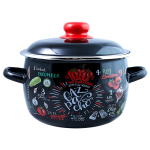 Кастрюля сталь, эмал, 4 л, с крыш, крышка сталь, Appetite, Gazpacho, 1RC201M, индукц