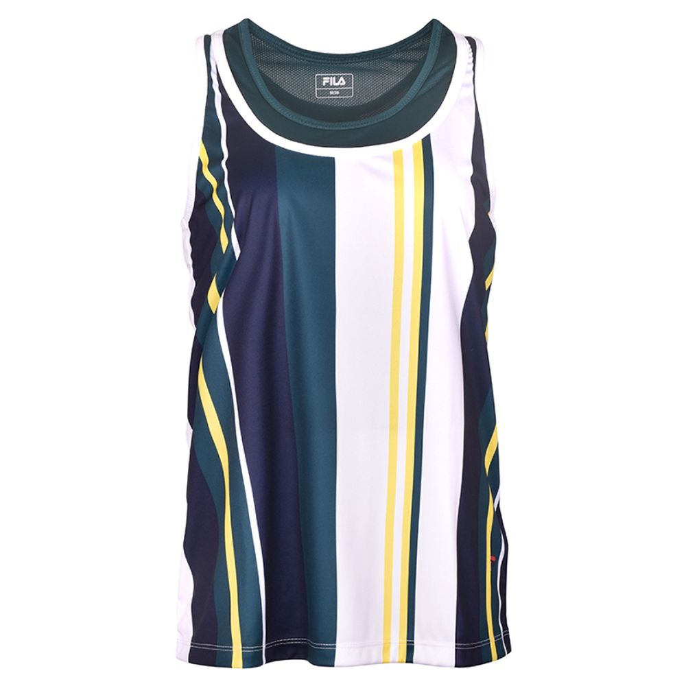 Женский топ теннисный Fila Top Emma - white/deep teal comb