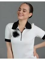 Футболка поло из вискозы на молнии праздничная